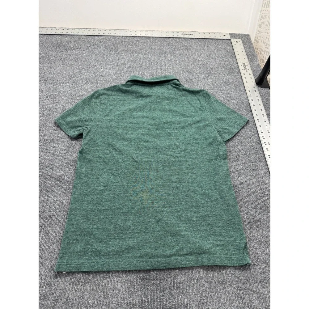 Banana Republic Performance Pique Polo Shirt Mens S Green Heathered Pocket